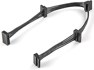 SATA Power Splitter Cable, 15 Pin SATA to 4 SATA Power Splitter Cable Apply for HDD/SSD/Optical Drives Sata Power Cable, 45cm/18in. (Sata Famale To 4Male)