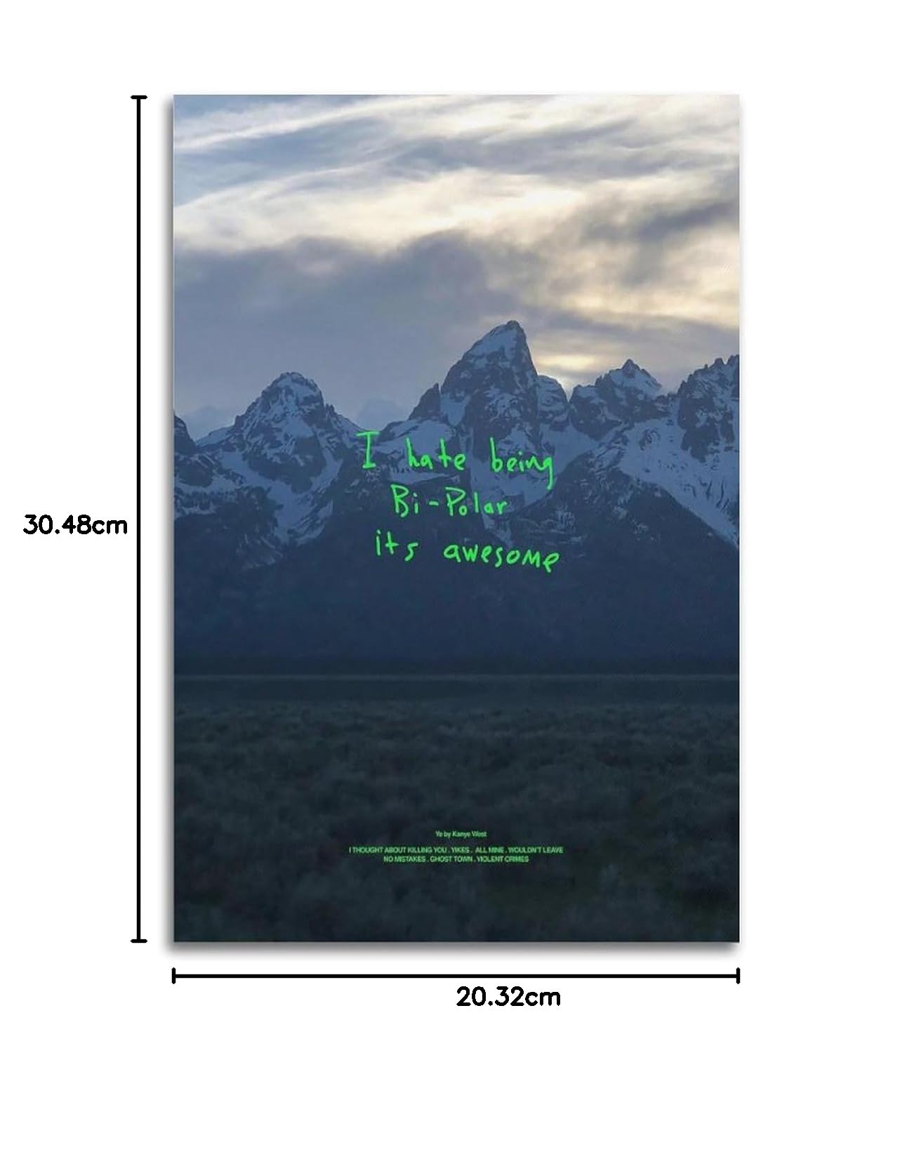 TANZEM Kanye West Poster con copertina di album di laurea, pittura decorativa su tela, poster decorativo da parete e stampa artistica moderna per camera da letto e camera da letto (60 x