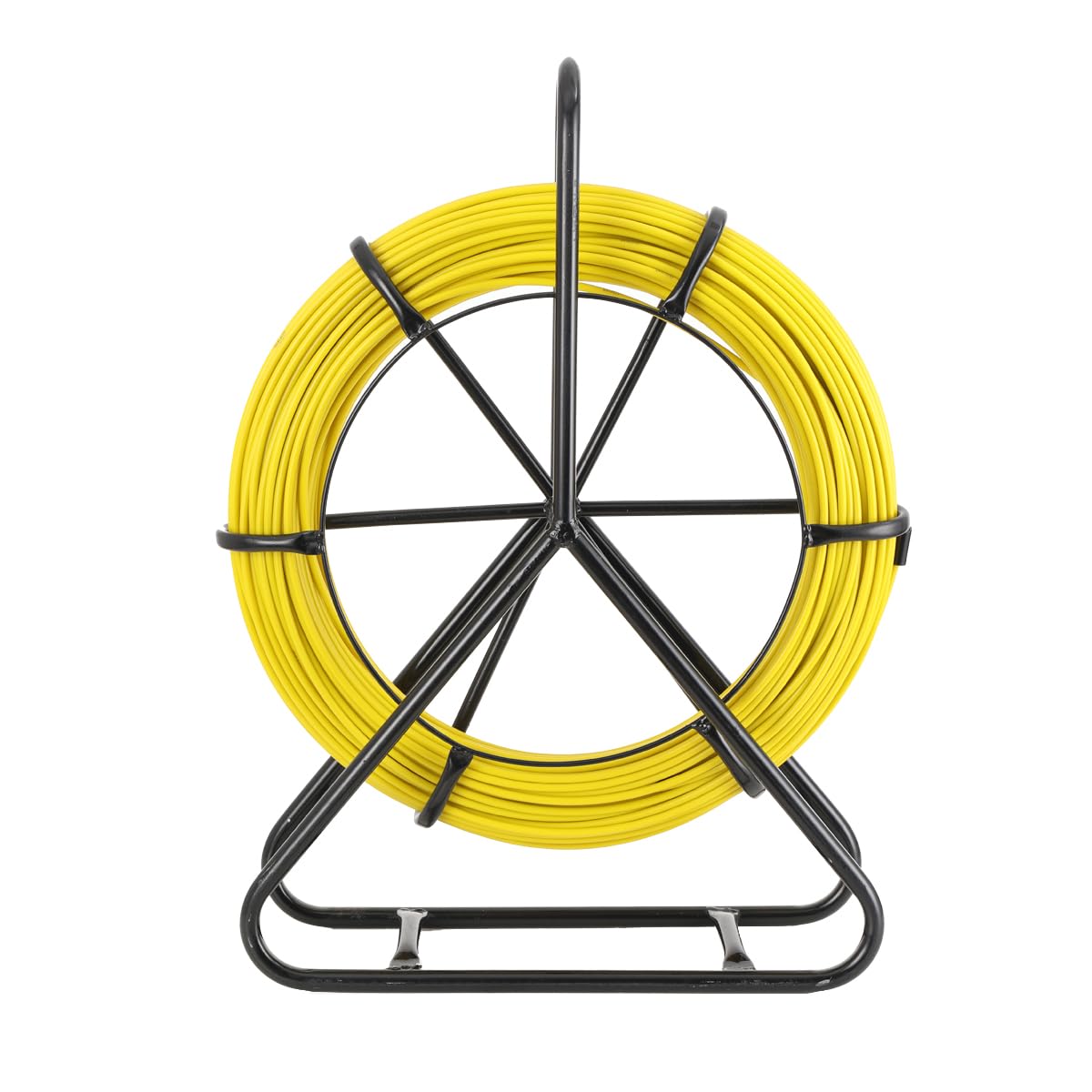 Rodador de Conducto de Fibra de Vidrio 6x100M con Soporte de Acero y Freno Herramienta de Instalación de Cable Eléctrico de Fibra de Vidrio con Jaula y Soporte