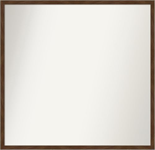 Amanti Art Espejo personalizado, espejo de baño estrecho marrón Carlisle, espejo de pared o espejo de tocador de baño sobre el fregadero (28 x 29