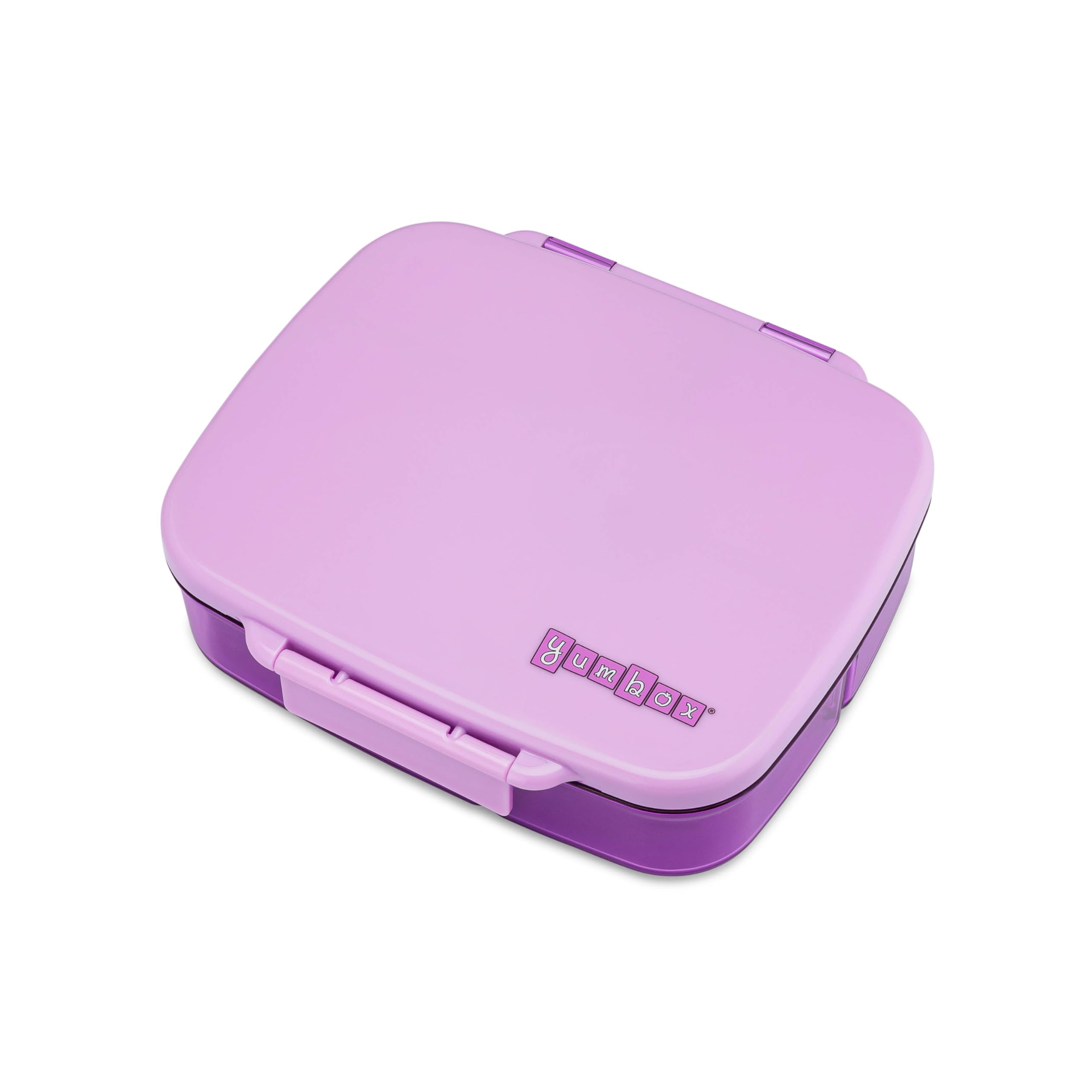 Yumbox Fiambrera Bento Go para niños y adultos, tapas a prueba de fugas, bandeja profunda, 5 compartimentos, junta extraíble, compacta, ligera, apta para alimentos (morado Kioto).