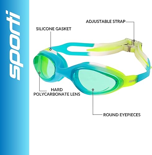 Miniatura 2 de Sporti Gafas de natación unisex para adultos, antiempañamiento, para hombres y mujeres