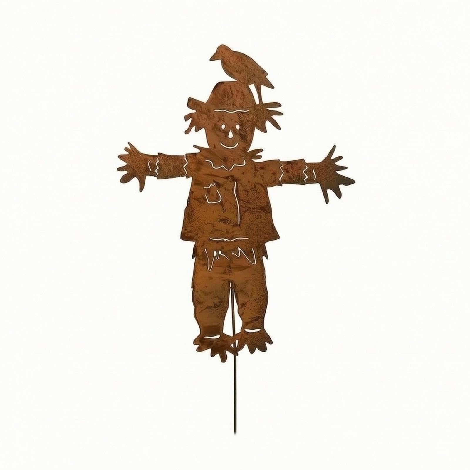 Metal Scarecrow Stake Rust Finish Scarecrow Stake Flat Cutout Rusted Garden Silhouette for Lawn, Villa Little Boy | Statues & Lawn Ornaments | Garden Dacor | Yard Garden & Outdoor Living-image-21