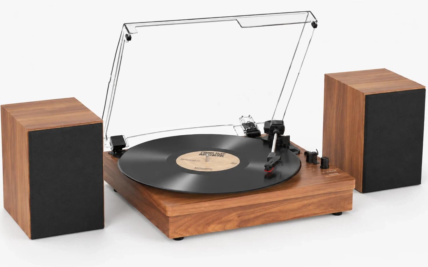 Photo 1 of Record Player for Vinyl with Two External Speakers Retro Turntable for Vinyl Records Belt-Driven Turntable Support 3-Speed Red