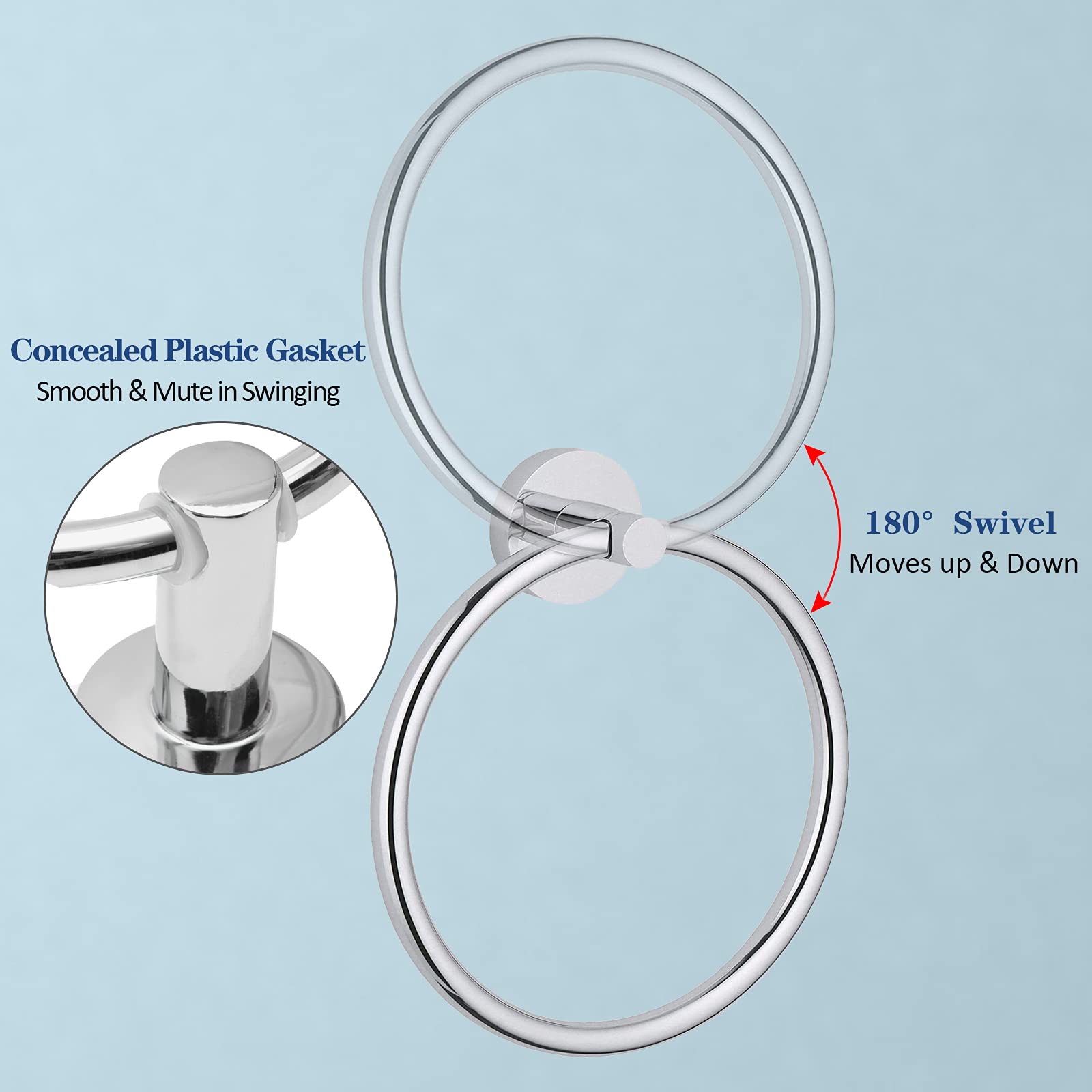 Set di 2 Anelli Porta Asciugamani in Dorato - Supporto Murale Moderno in Acciaio Inossidabile - Accessori per il Bagno | Leroy Merlin