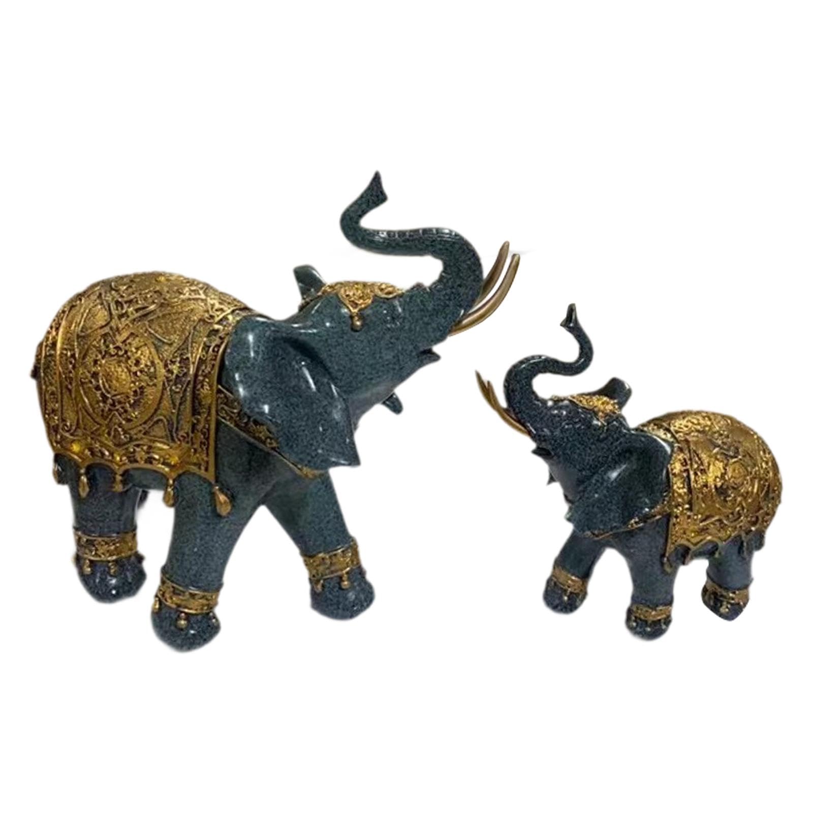 Amazon.co.jp: Wswqop 高級な象の像セット、和風インテリアに