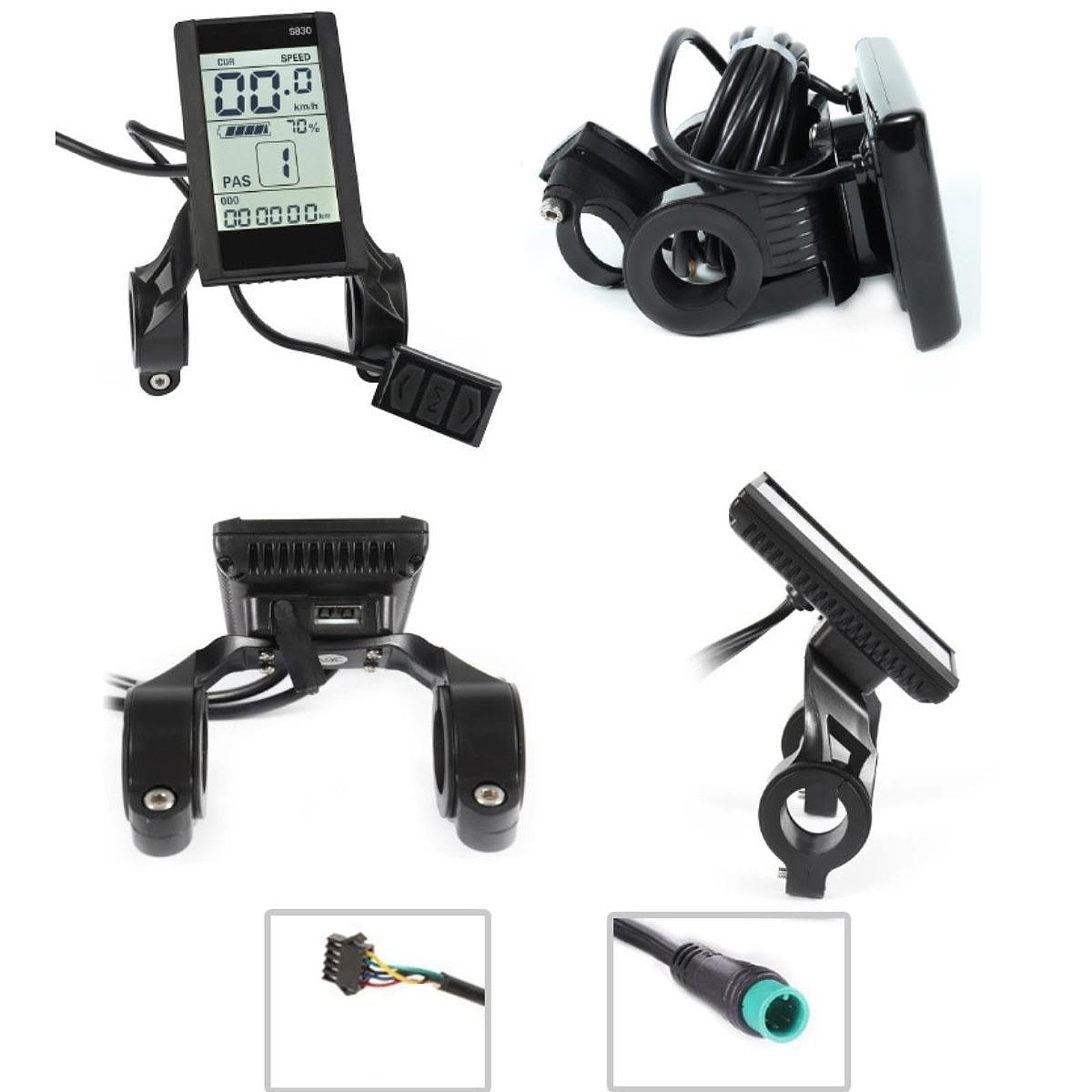 Menolana E Bike Computer Electric Bicycle Speedometer Cycling Accessories,LCD Display Meter,Outdoor,Modification Tool Cycling Computer, Waterproof Interface