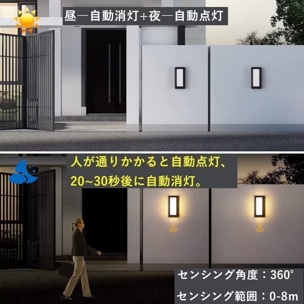 Amazon.co.jp: HONGYAN LED 玄関ライト 人感センサー付 ポーチライト  