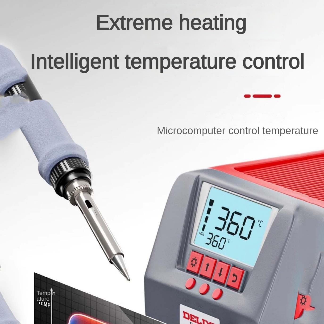 Stacja lutownicza o regulowanej temperaturze, lutownica 60 W 200-480°C, zestaw narzędzi lutowniczych do naprawy domowej, pistolet lutowniczy, nadaje się zarówno do użytku domowego, jak i przemysłowego