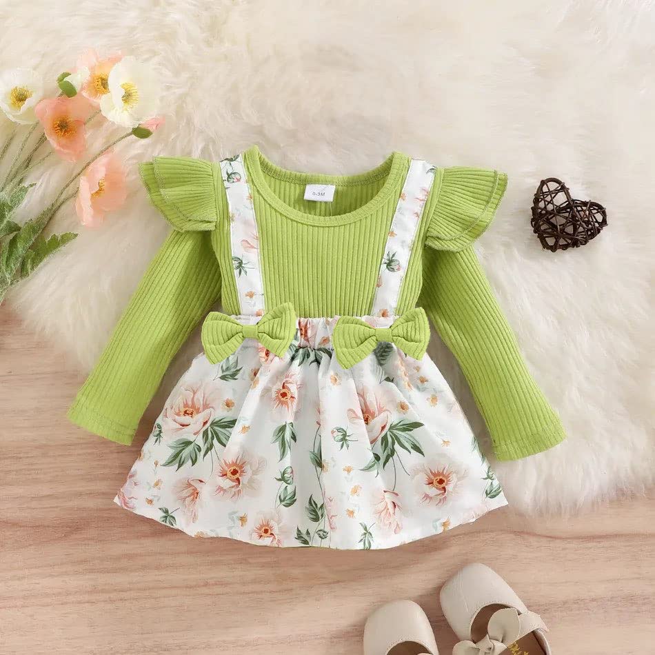 HIKUJ Baby Girl’s ALine Flower Printed Frock Dress for Kids Girls