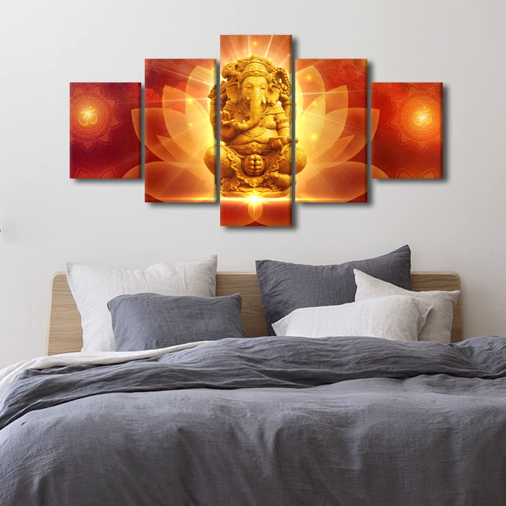 Amazon.com: 5 Piece Wall Decor Ganesh Canvas Wall Art Canvas