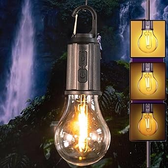 DesiDiya Rechargeable Camping Lights Waterproof LED Bulb Tent Lights with USB Cable 3 Modes Hanging Camping Lantern, Hanging Lamp for Hiking, Emergency, Camping, Household, Car Repairing (Pack of 1)