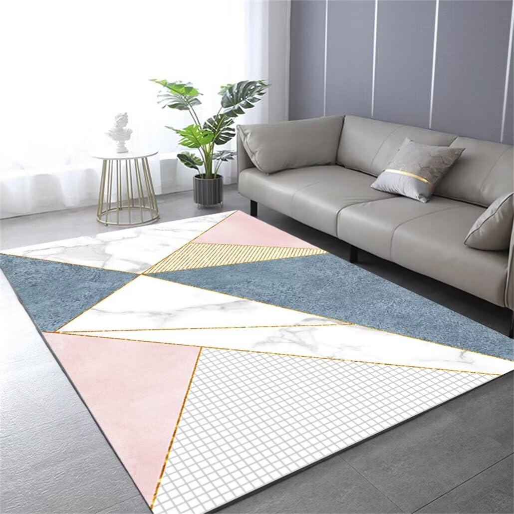 Tapis de chambre de fille doux bleu lavable 70x140cm