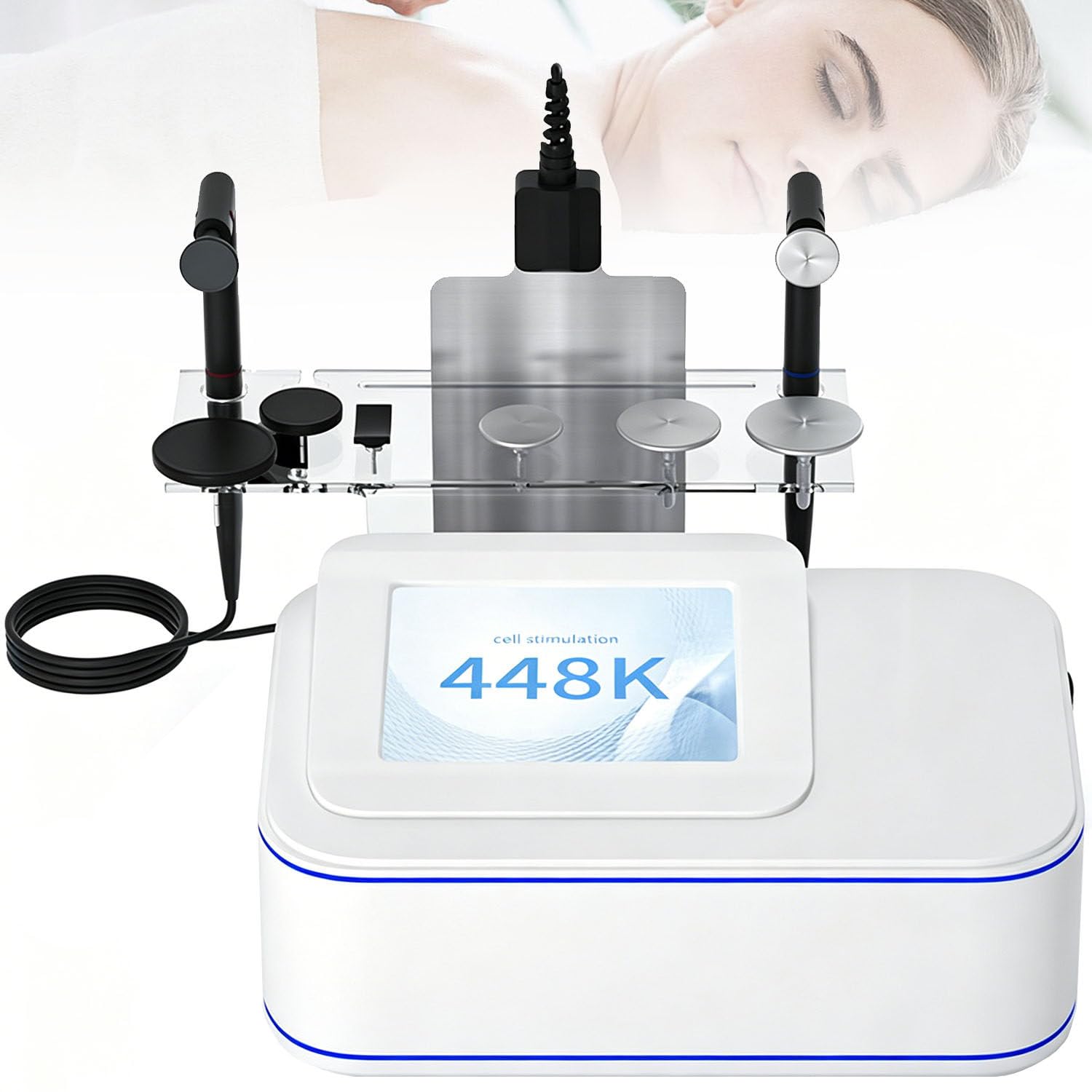 Masajeador Corporal de radiofrecuencia por Transferencia eléctrica capacitiva (RF) Indiba Ret CET Tecar de 448 kHz, máquina de Fisioterapia para Adelgazar y Control de Peso