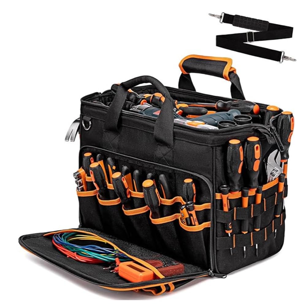 Jnchdghwa Electrician Tool, Tool Tote Organizer, Electrician Tool Bag, OXFORD CLOTH Bags for Electricians