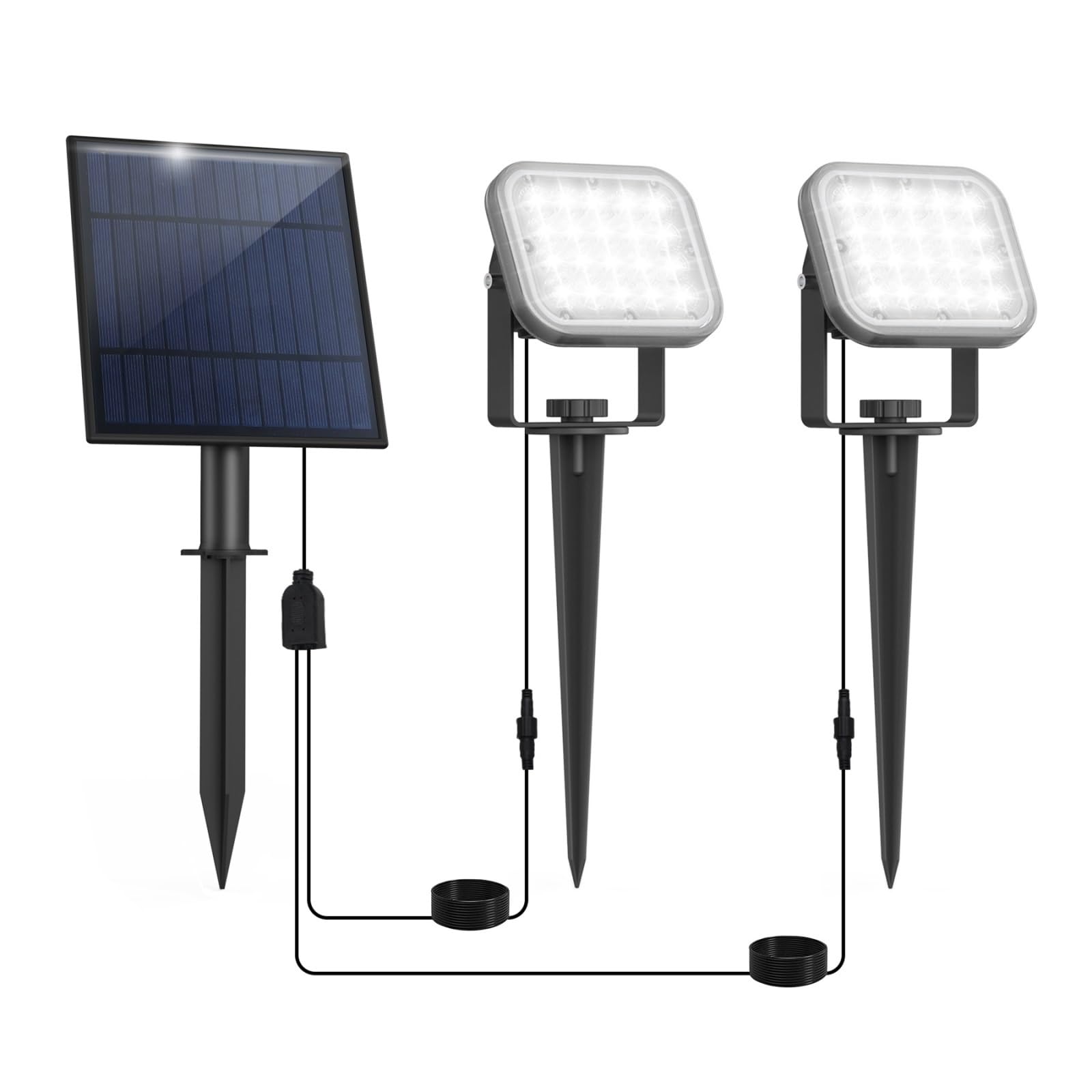 DELURA Focos solares LED 6000k Solar Garden Light Outdoor Solar Powered Spotlight Lámpara De Pared Solar IP65 Luz De Paisaje Impermeable For Jardín El Ahorro de energía