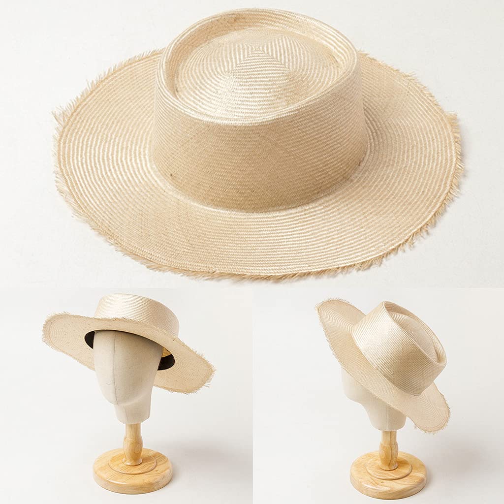 Cappello di paglia, tesa larga, cappello da sole unisex per ragazze | Cappello pieghevole, design semplice, cappello pieghevole, protegge la pelle delicata, riduce i danni UV, spiaggia