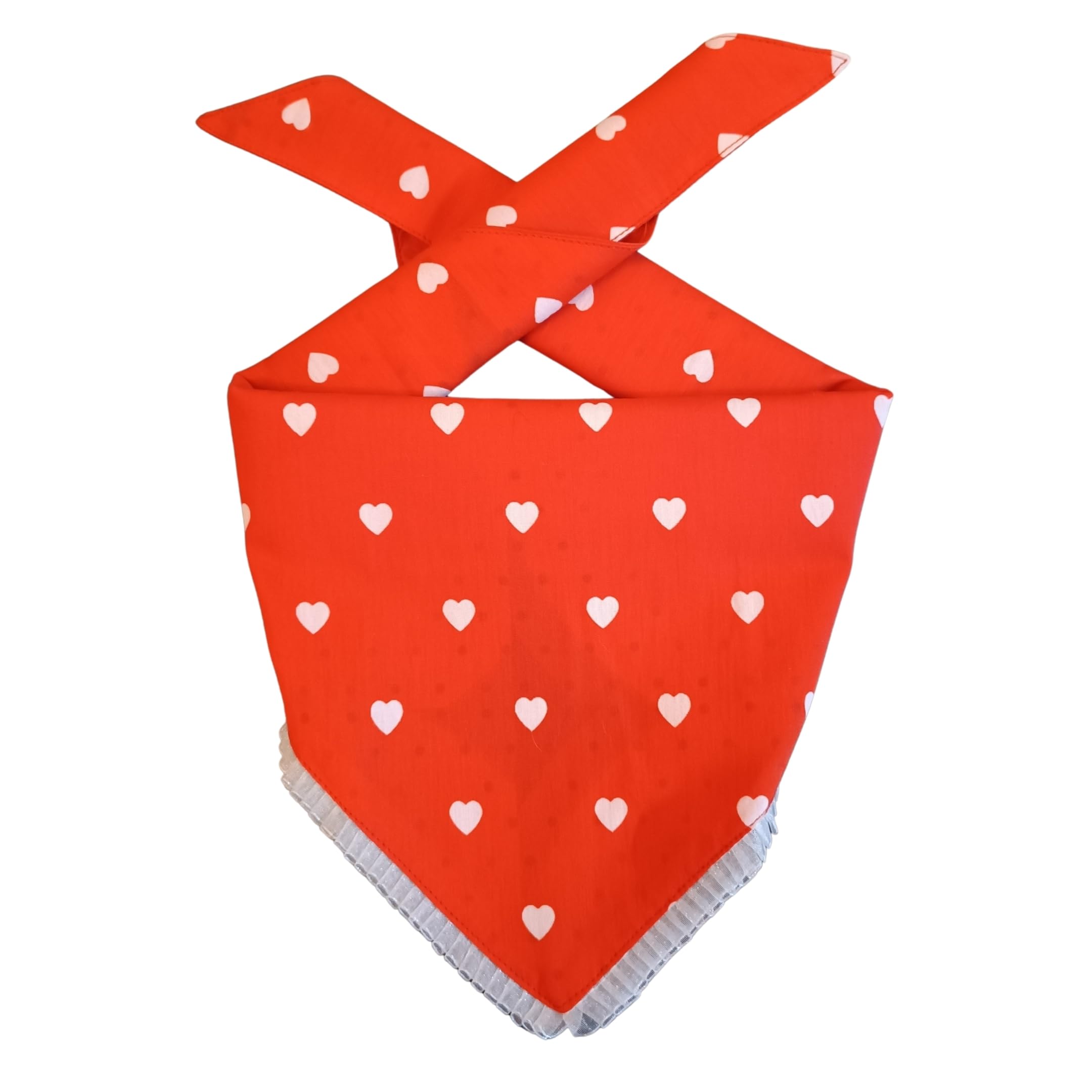 All For Fur Dog Bandana | Knot & Tie | Adjustable Cotton Bandana/Scarf | Luxury Dog Accessories | Scarf for Small (S) to Medium (M) Dogs | Orange Hearts (B0CHQP1WXW) Amazon Price History, Amazon Price Tracker
