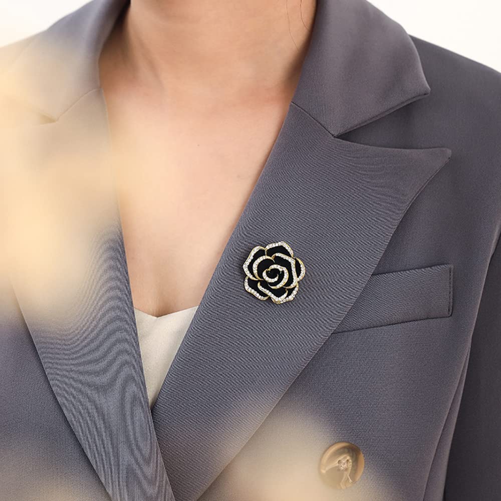 Spilla for donna Spilla Camelia con diamanti Personalità Corpetto Giacca Maglione Accessori decorativi for spille
