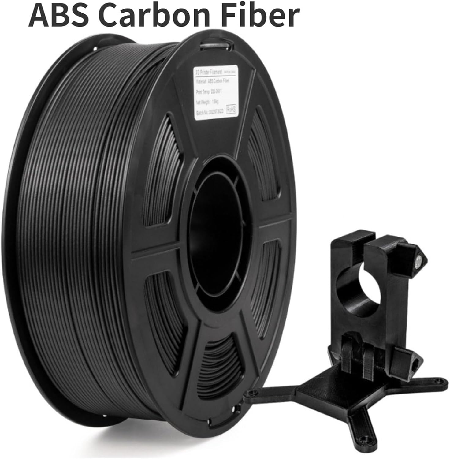 ABS-CF Carbon Fiber Reinforced 3D Printer Filament 1.75mm, 1KG Spool Black, Heat-Resistant Material