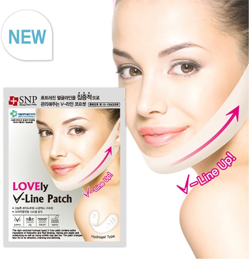 [SNP] Hydrogel Type Lovely V-Firming Patch - Slimmer Face / High-Moisturizing / Elasticity / Anti-aging Wrinkle Free (10 Patches (Box Case))