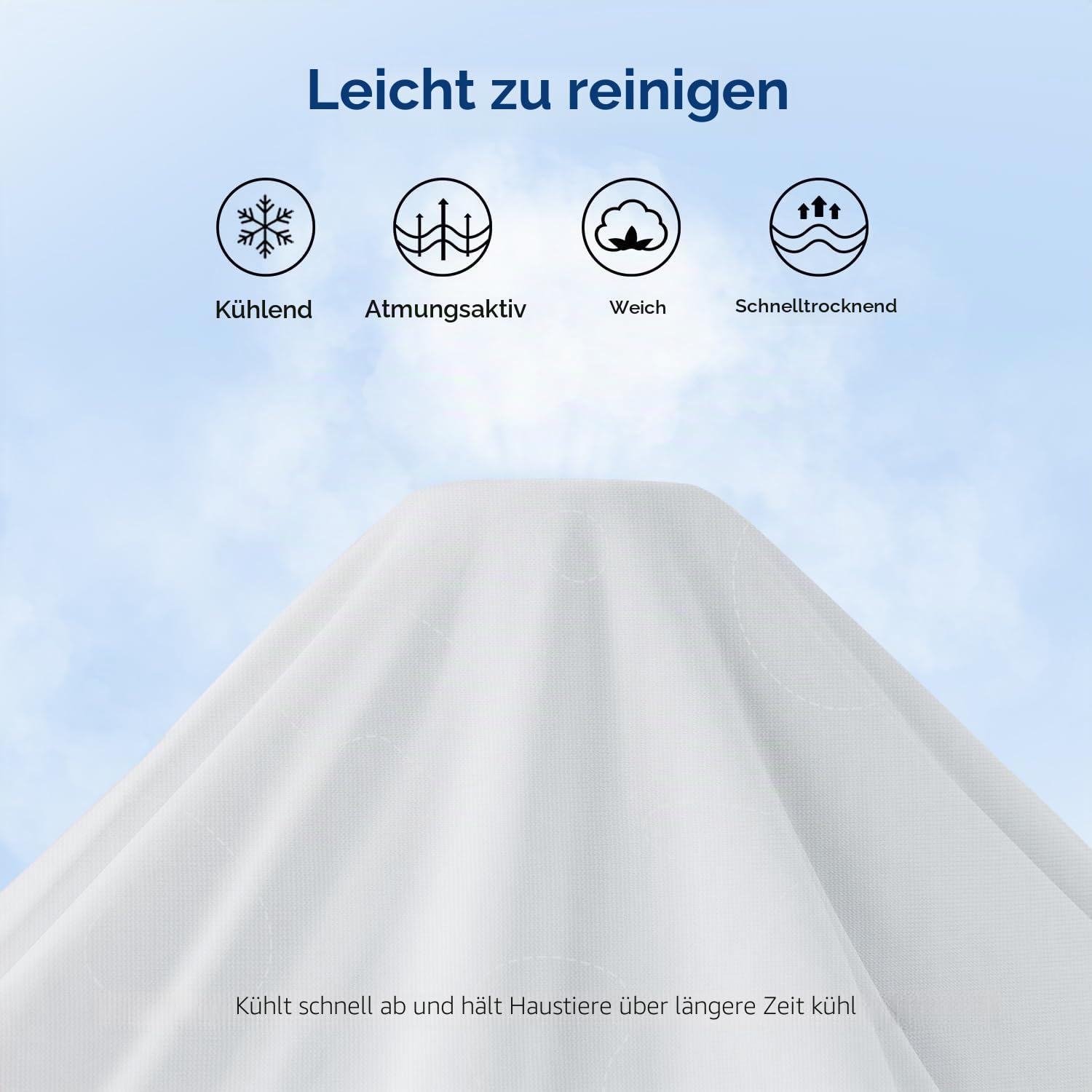 ZOMISIA Kühldecke für Hunde Q-MAX>0.4 – Prämie Sommer Selbstkühlend Kühlmatte für Große Hunde 127 x 102 cm, Waschbare Hundekühlmatte, Graue Kühlende Decke für Sofa Hundebett, Zuhause & Unterwegs