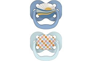 Dr. Brown's Advantage Baby Bulb Pacifier With Fully Symmetrical Soother (Blue Sunrise)