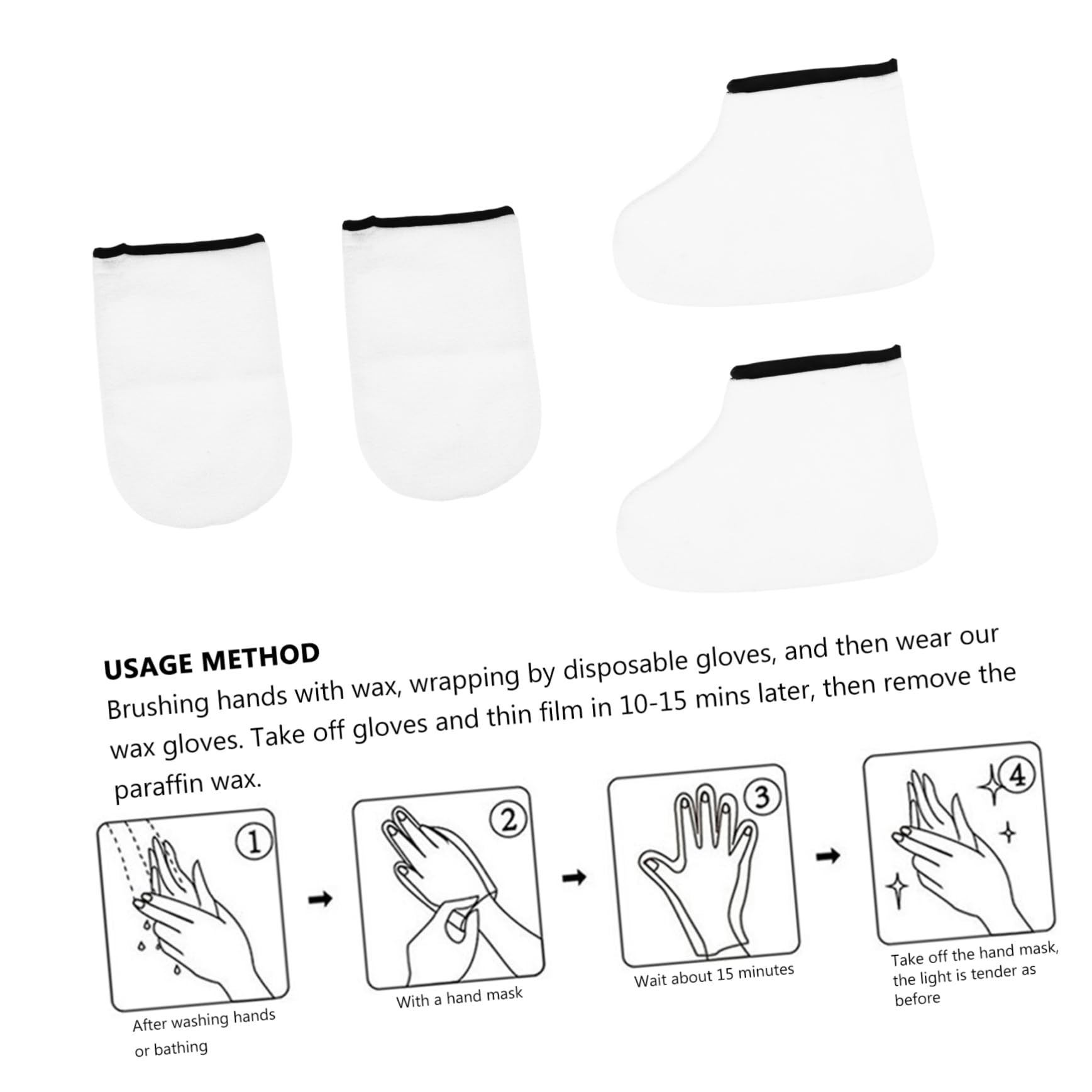 FOMIYES 2sets Exfoliating Gloves for Shower Liners Paraffin Wax Skin Care Gloves for Hands 2pairs*2