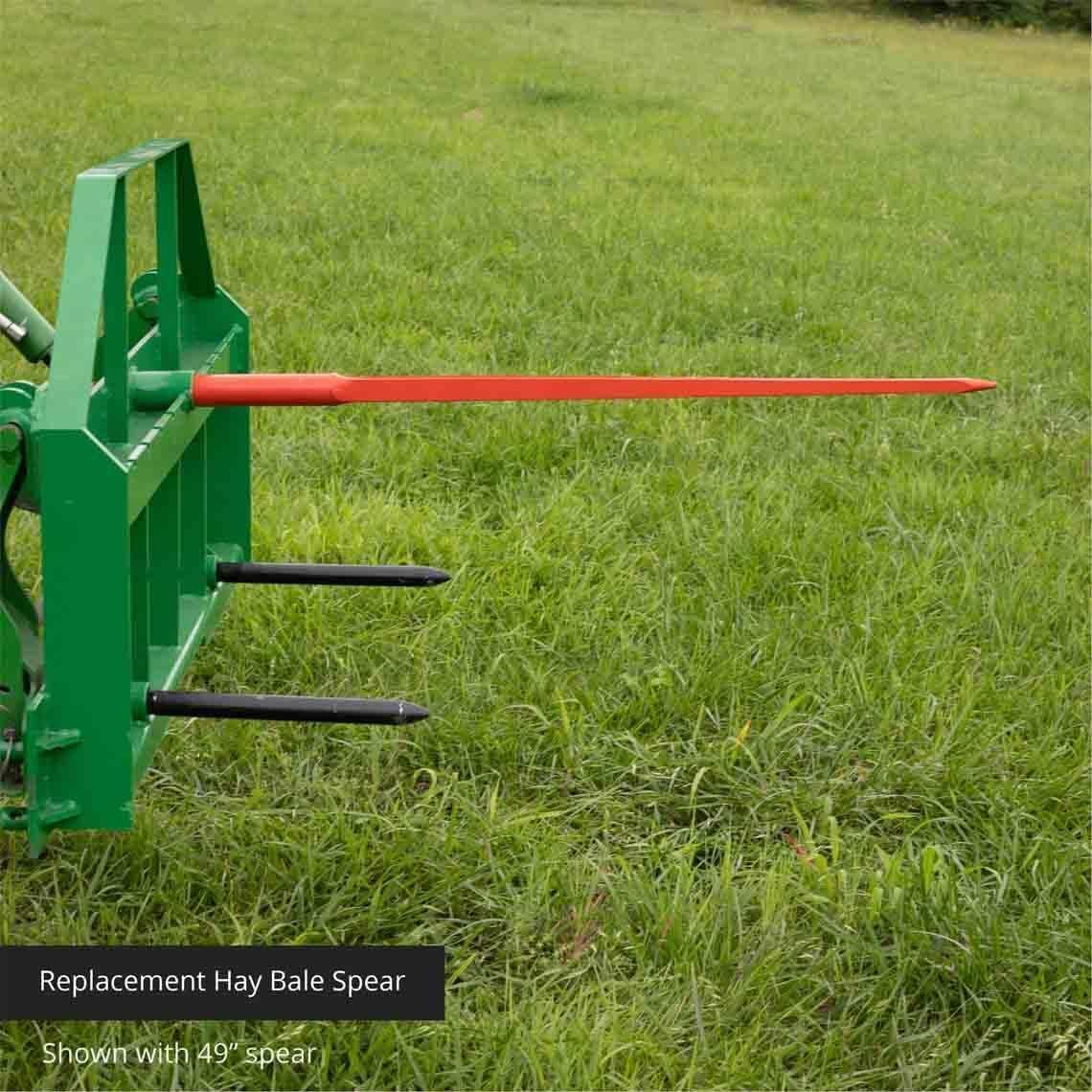 Garvee Lanza para Pacas de Heno de 1360 kg de Capacidad y 124.5 cm de Longitud, Pincho Forjado de Acero de Alta Resistencia para Manipulador de Paja y Carga Agrícola, Negro, Compatibilidad Universal