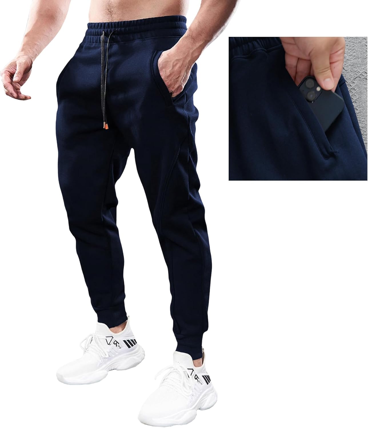 Fioboc Weekend Performance Joggers for Men Sweatpants with Zipper Pockets Athletic Jogger Mens Workout Pants M-3XL - Image 2