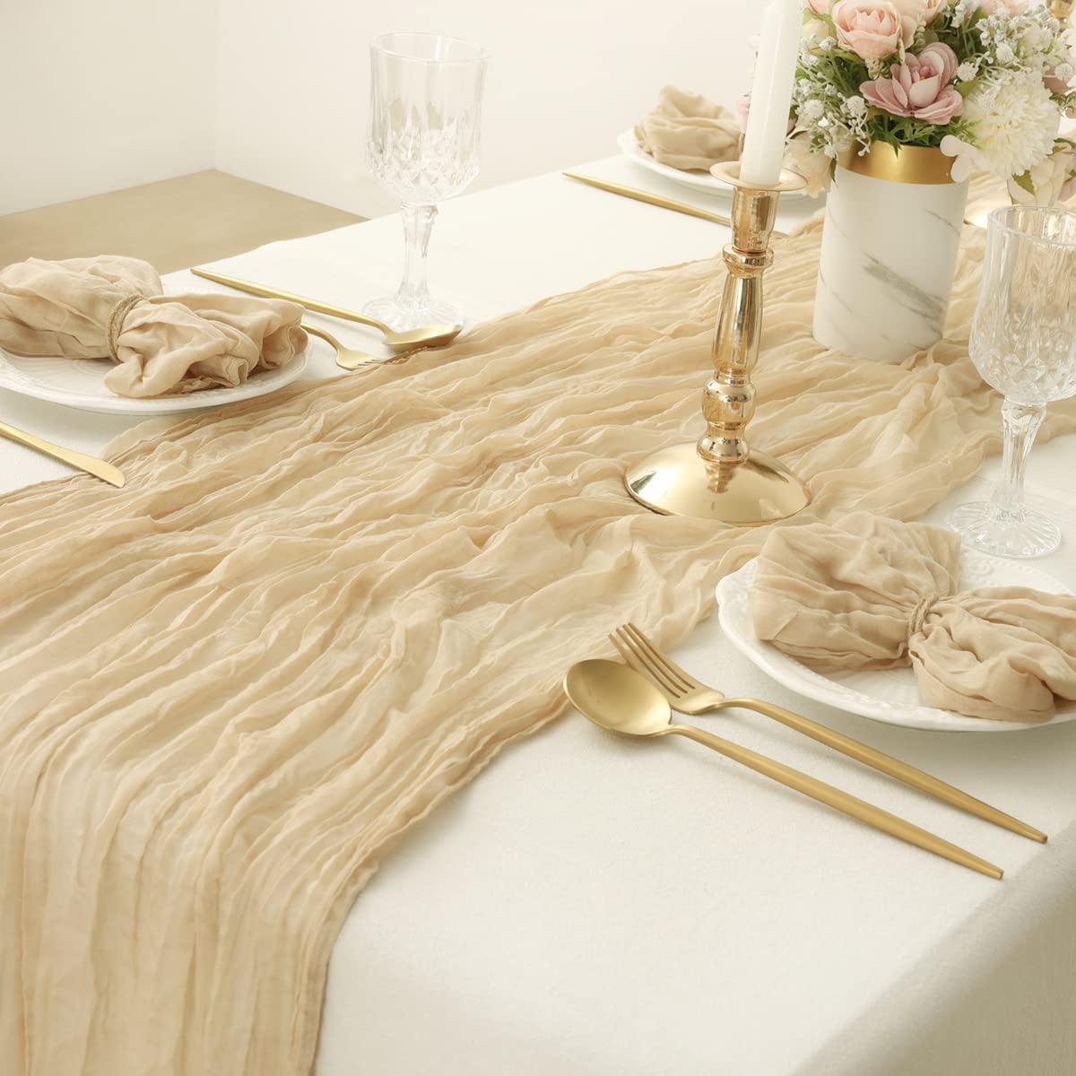 DEEBOW 30/60/100 PZ 50X50 CM Tovaglioli di Garza Quadrati di Garza Tovaglioli Rustici Boho Stropicciati per la Decorazione della Cucina della Festa di Compleanno