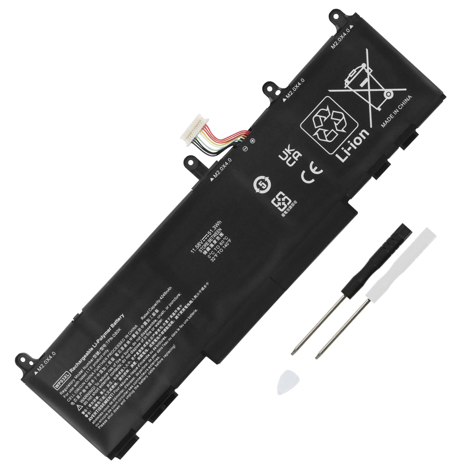 MULS 51.3Wh WP03XL M73466-005 Laptop Battery Replacement for HP EliteBook 830 835 840 845 860 865 G9 G10 x360 1040 G9 G10 Split X2 13-M00 13-M000
