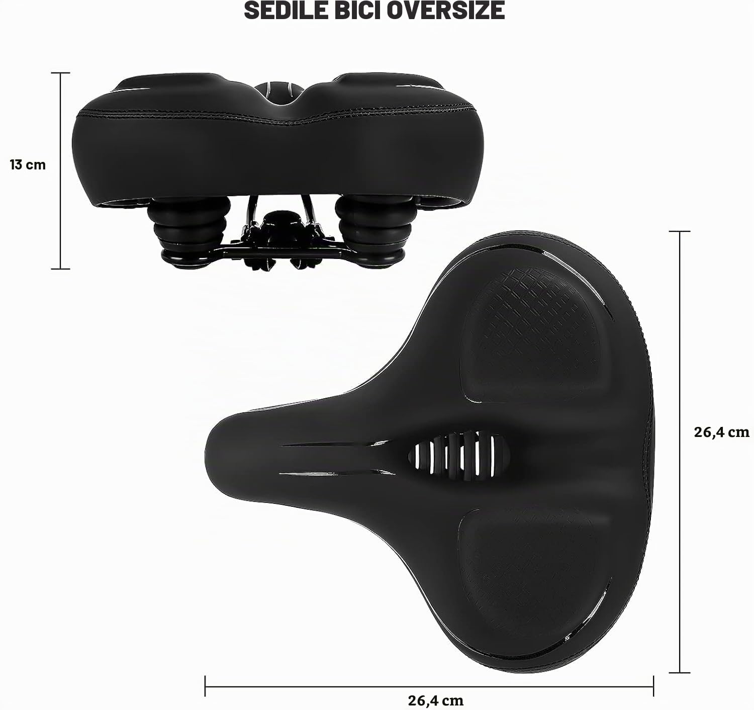 TONBUX Sella da bicicletta Sella da bicicletta ampia, traspirante confortevole morbida,Uomo Donna Sella Bici con Riflettenti per Bici da Strada, Mountain Bike, City Bike