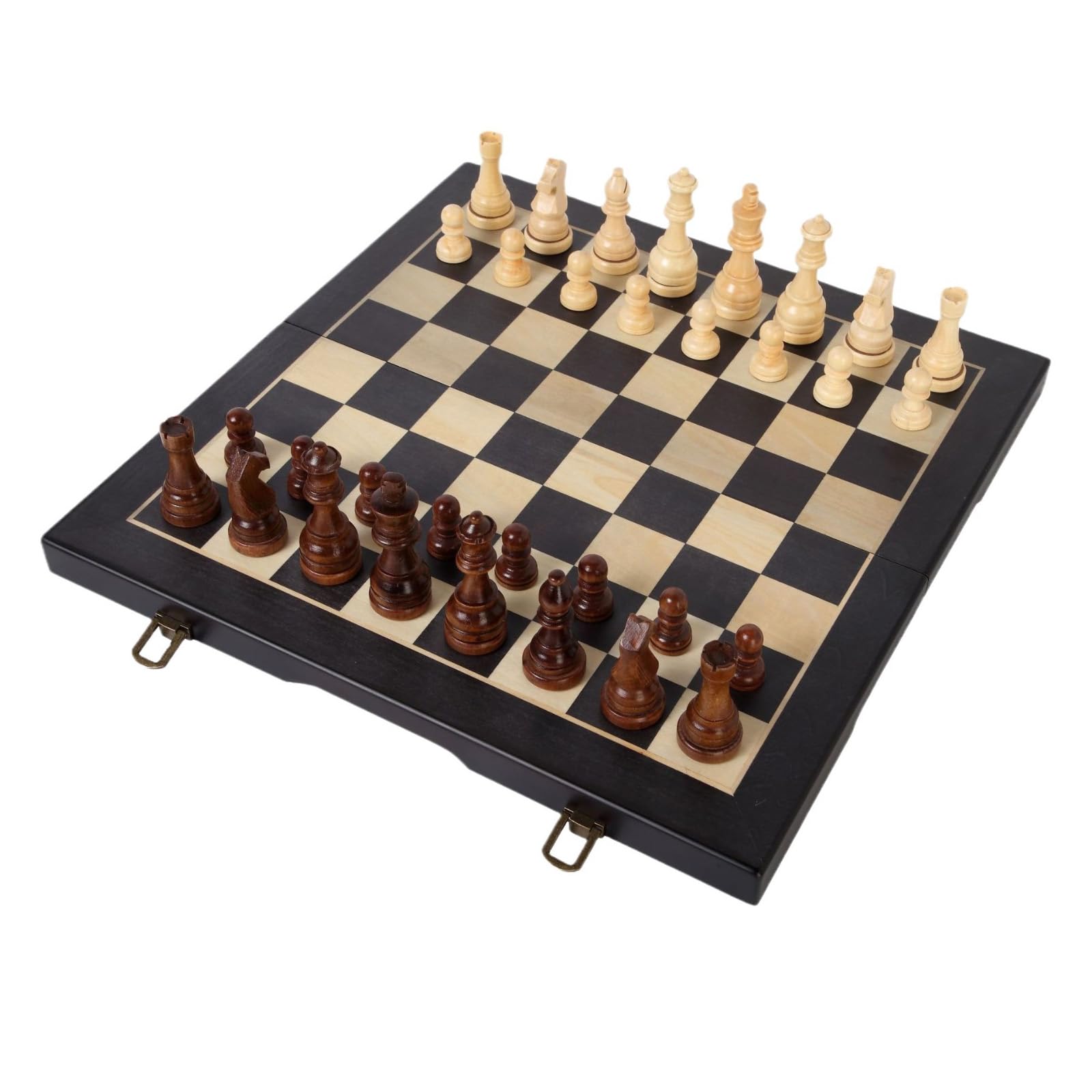 Scacchiera in Legno,15.3" X 7.8" Scacchiera Portatile con Slot di stoccaggio degli Scacchi,Facile da trasportare, Scacchiera Magnetica in Legno per i Principianti e Adulti