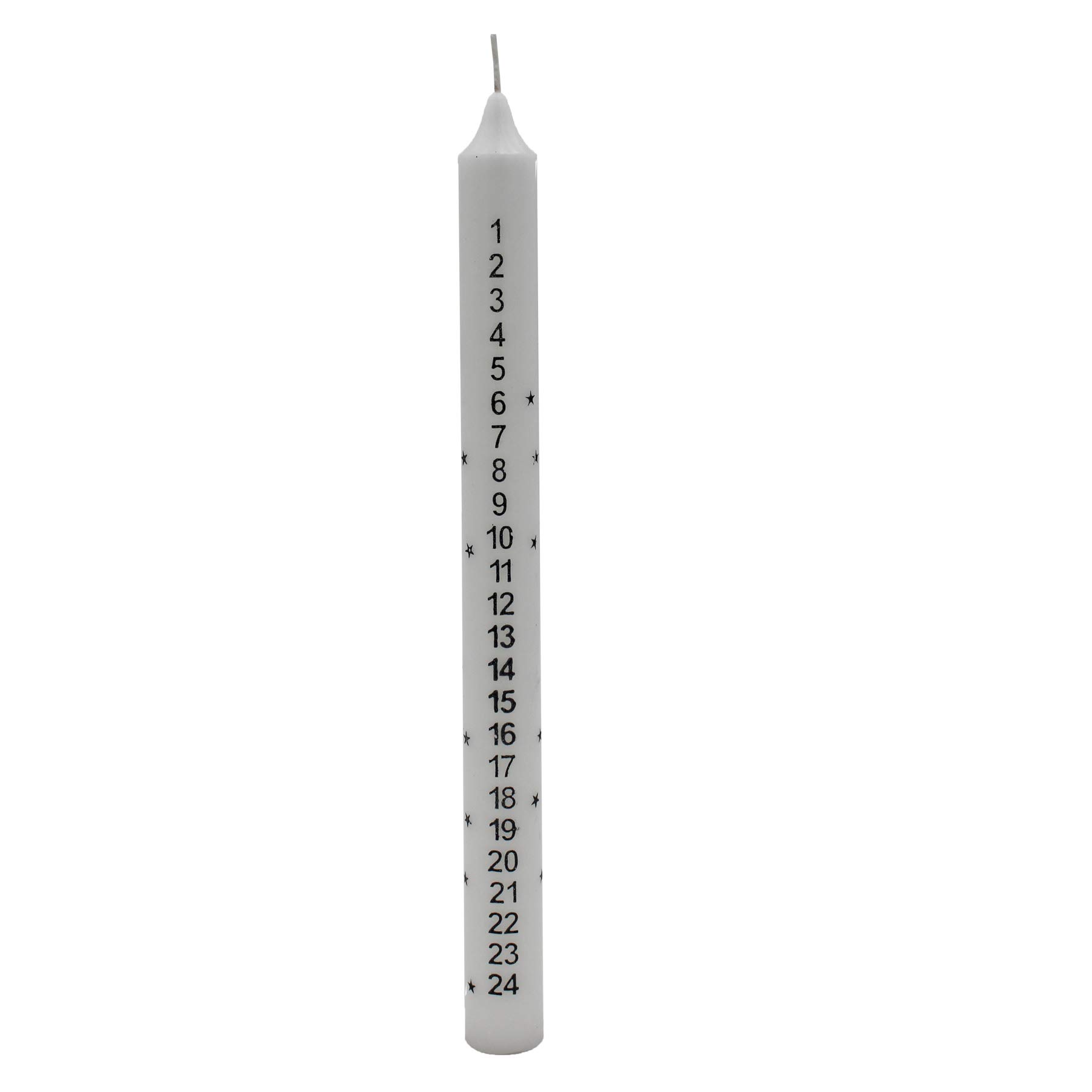 25cm Christmas Tapered Countdown Advent Candle - White