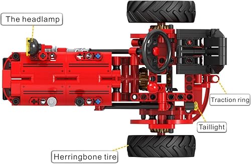Miniatura 8 de Juego de bloques de construcción clásicos de tractor de granja 1/12, diversión sin fin para niños con una colección de juguetes de tractor para