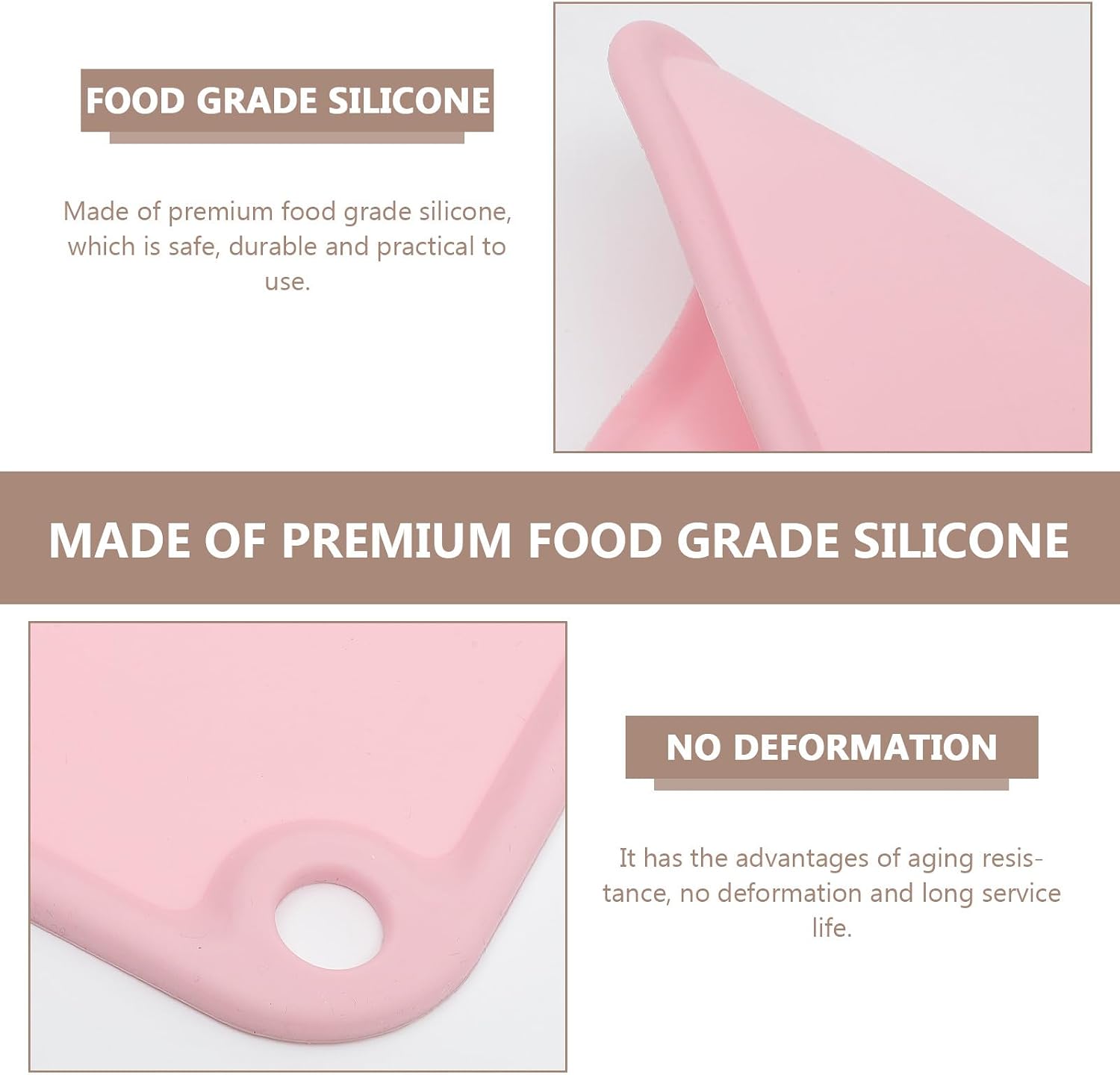 Wear-resistant Silicone Kneading Mat Non-stick Rolling Mat 60x80cm Pink Kitchen Dough for Baking and Pastry Preparation