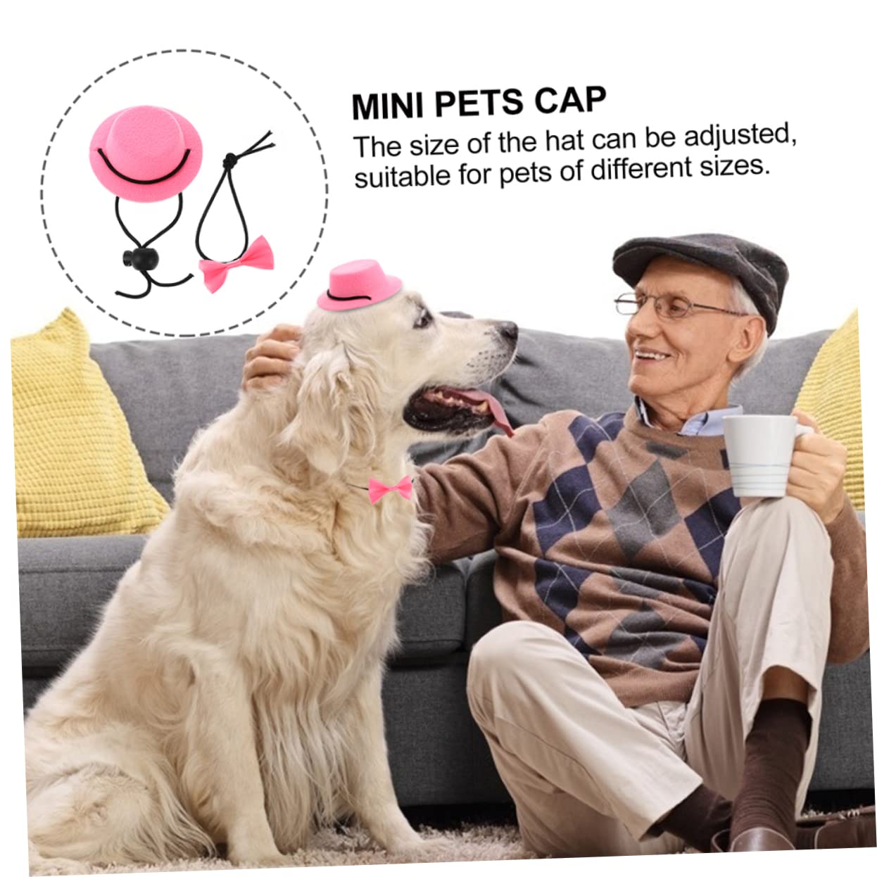 SUPVOX 4 Set Set Di Cappelli Per Animali Domestici Accessori Per Conigli Accessori Per Rettili Cappello Rettile Cane Collare Da Cucciolo Tè Da Coniglio Mini Decorare Stoffa
