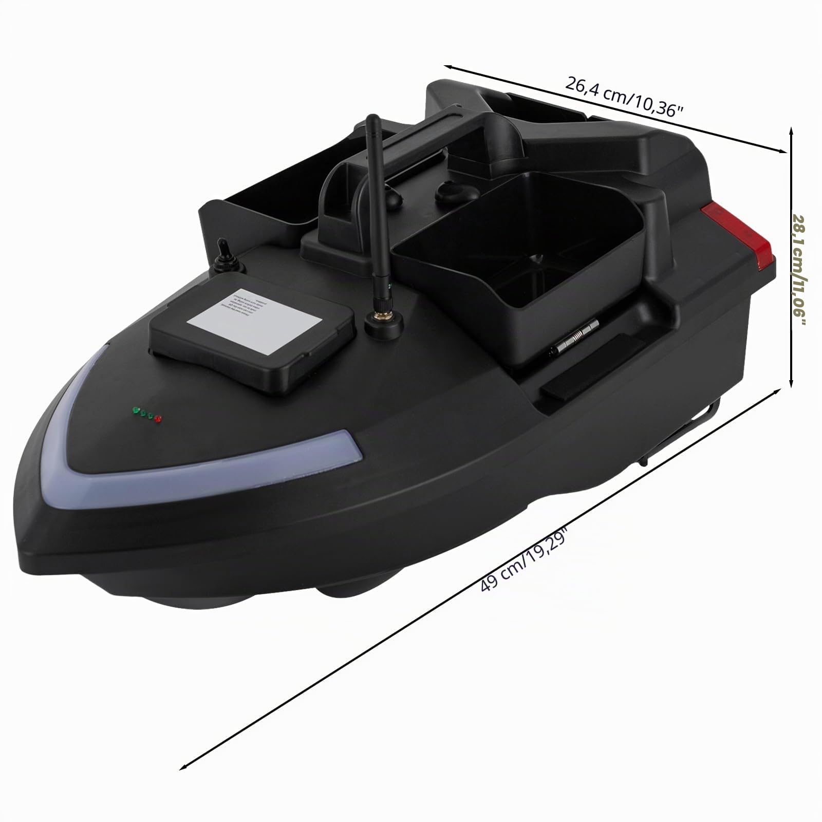 500M RC Köderboot GPS Angelköder Fischköder Boot mit 3 Köderboxen, 12000mAh Akku (4 Std.), Doppelmotor, Suchscheinwerfer, Automatische Rückkehr, Für Karpfenangeln