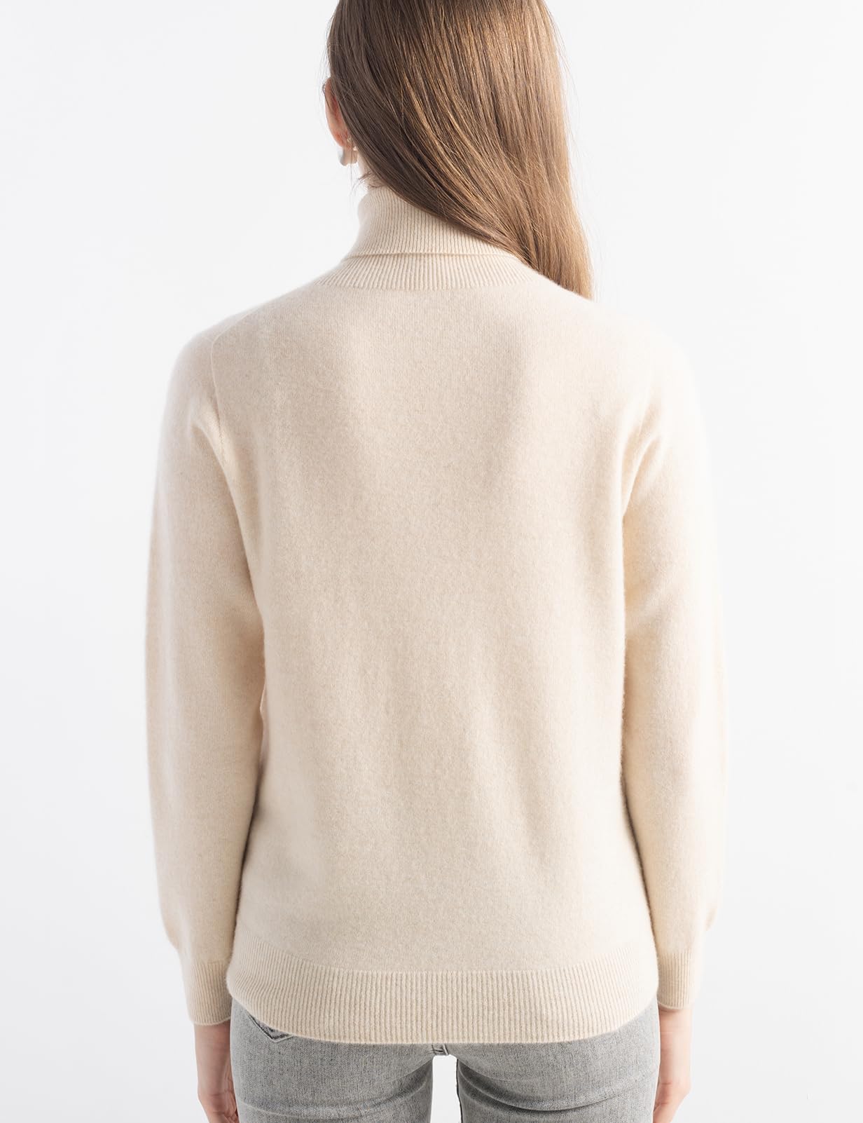 Chanyarn Maglione da Donna 100% Puro Cashmere 2024 Autunno Inverno Collo Alto a Maniche Lunghe Caldo Morbido Maglione