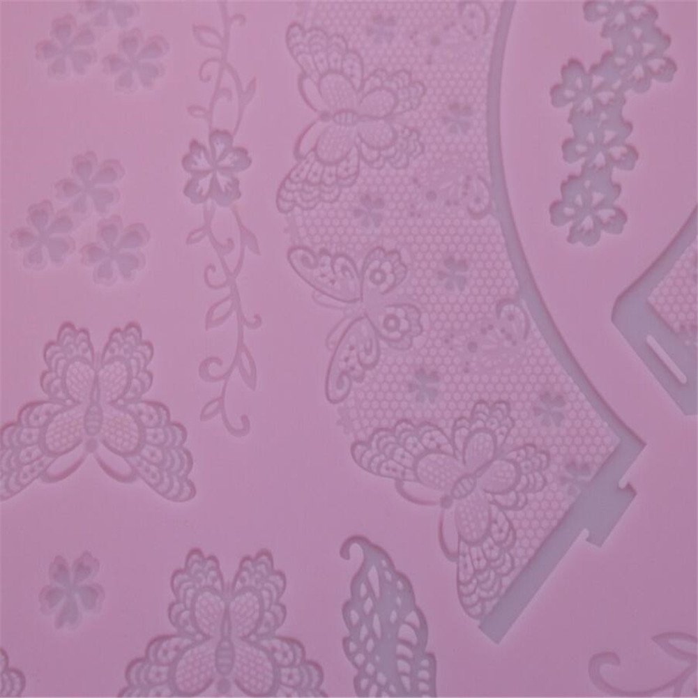 30 - Stampo in silicone a forma di fiore e farfalla, per decorazione torte, fondente, sapone, pasticceria, colore: rosa, taglia unica