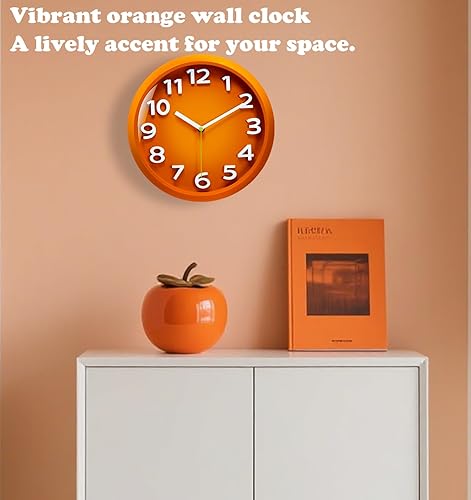 Miniatura 8 de Relojes de pared a pilas, reloj analógico silencioso de 11 pulgadas sin tictac con números 3D de fácil lectura con 2 ganchos, relojes de vidrio HD