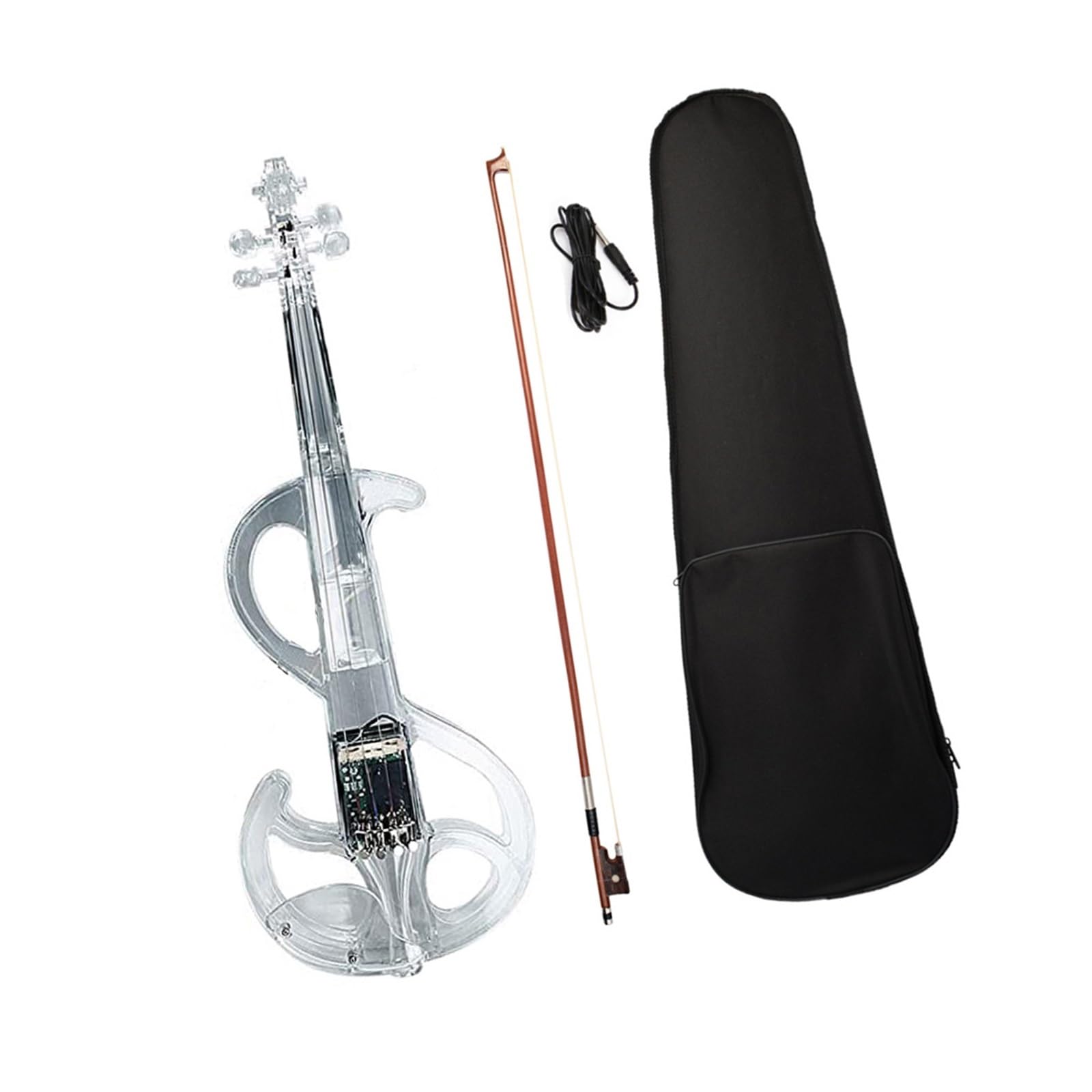 Violino Elettronico Luminoso Con Custodia Per Archetto 4/4 Strumento Musicale Violino(Green)
