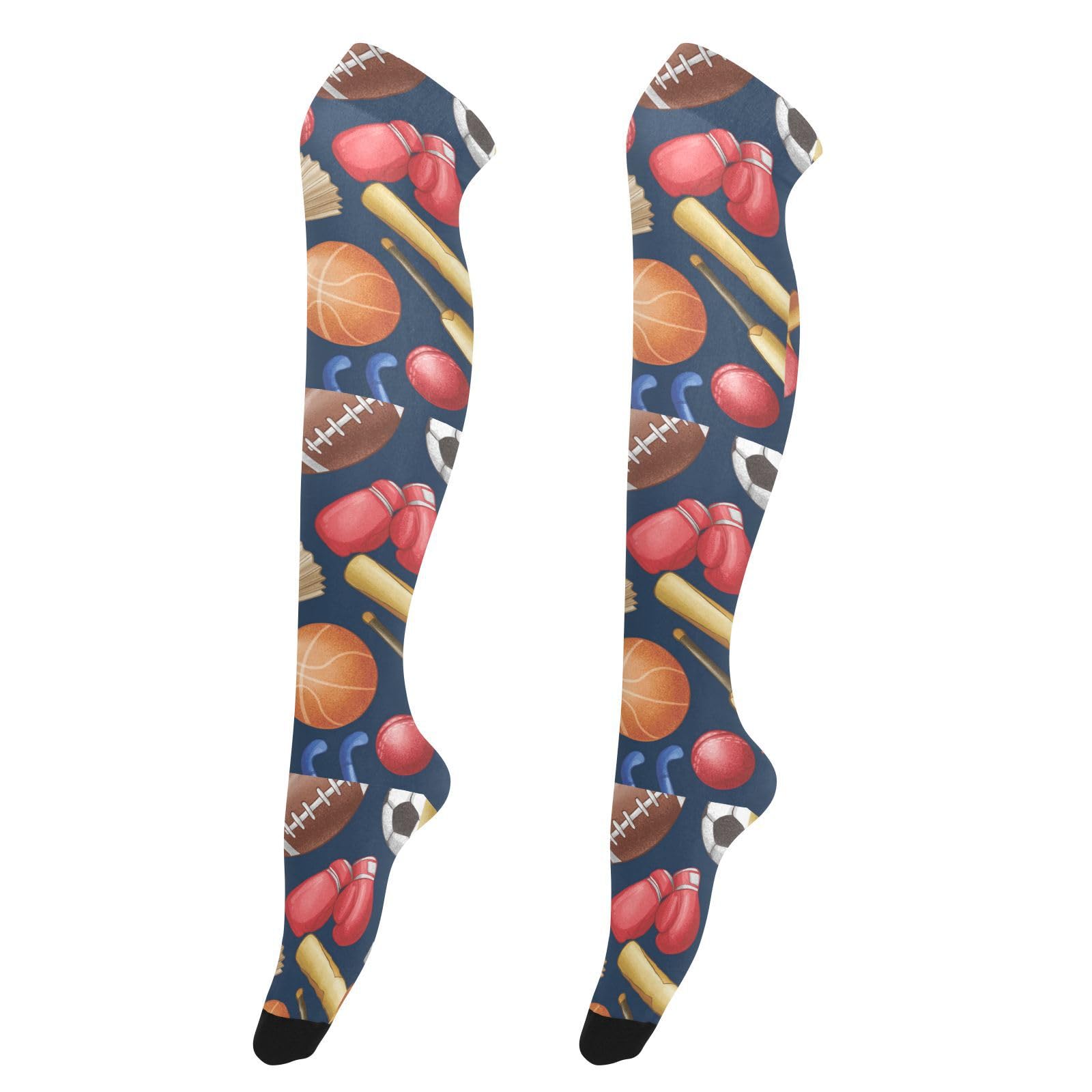 PigsalyWomen Thigh High Socks Tennis Rugby Baseball Compression Socks Basketball Ice Hockey Women's Knee High Socks Long Socks Women's Hiking Socks Girls' Novelty Socks Gifts For Running Hiking Tra