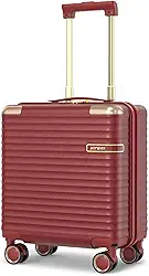 Mala de mão com rodas giratórias removíveis e trava TSA embutida, mala de mão rígida de 45 cm (rosa vermelha)
