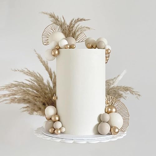 50 adornos bohemios para tartas, mini bolas, decoración para tartas de hierba seca de las pampas para decoración bohemia de tartas de boda, hogar
