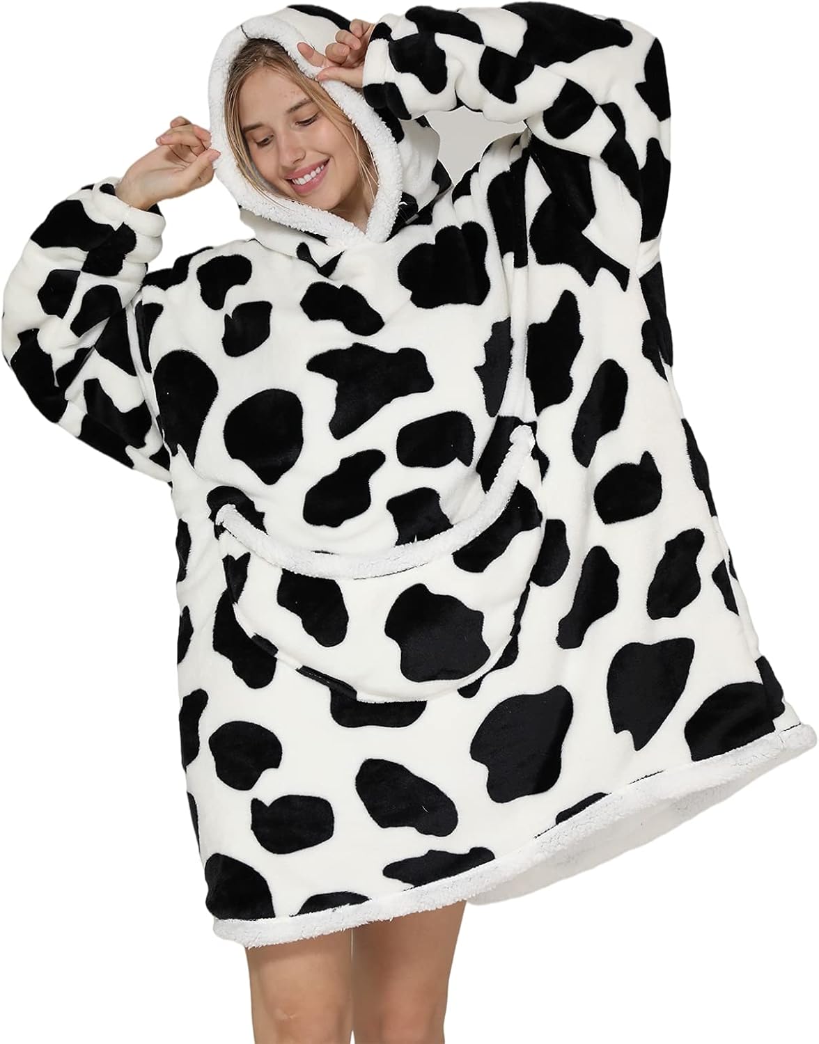 Blanket Hoodie, Oversized Wearable Sweatshirt Blankets Soft Plush for