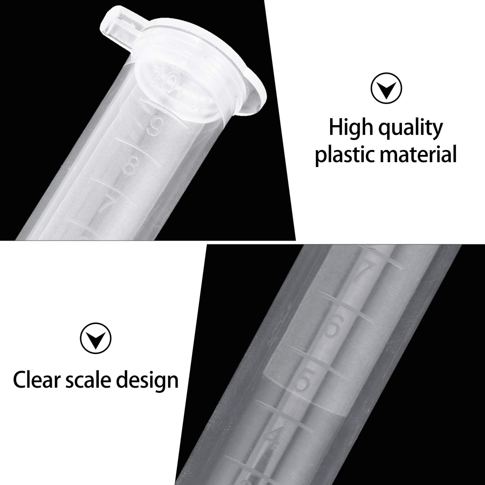 POPETPOP 200 Piezas Tubo Centrífugo Recipientes Con Tapas Tubo De 10ml Tubos De Ensayo Con Tapones De Rosca Vidrio Redondo Tubos De Centrífuga Altos Tubo De Halcón Escala El Plastico
