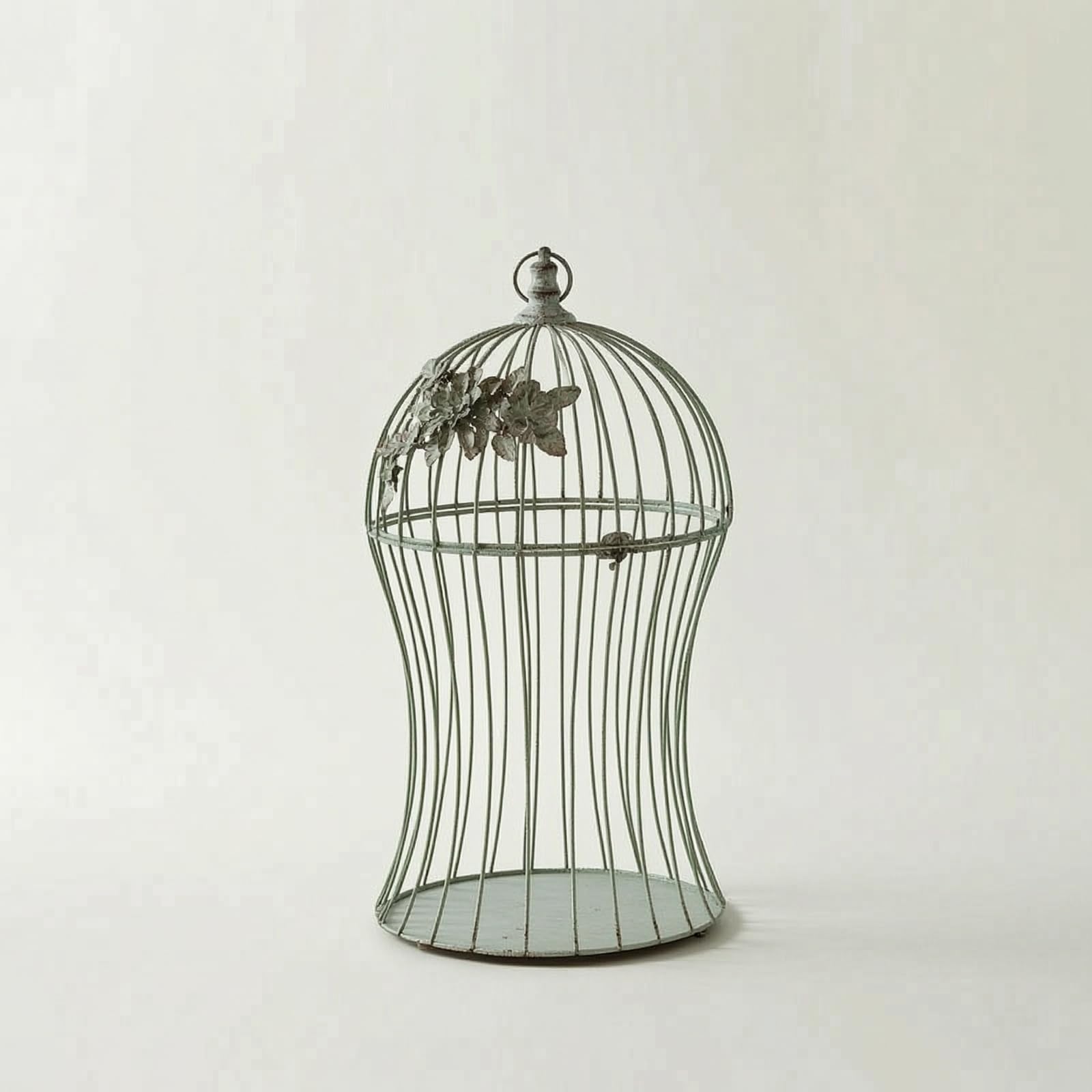 Vogelkäfig Verspielt Vogelkäfig mit Tür rativ käfig für Brautpaare, Wohnzimmer, Vintage Vogelkäfig Mit Blättern, 70cm Höhe