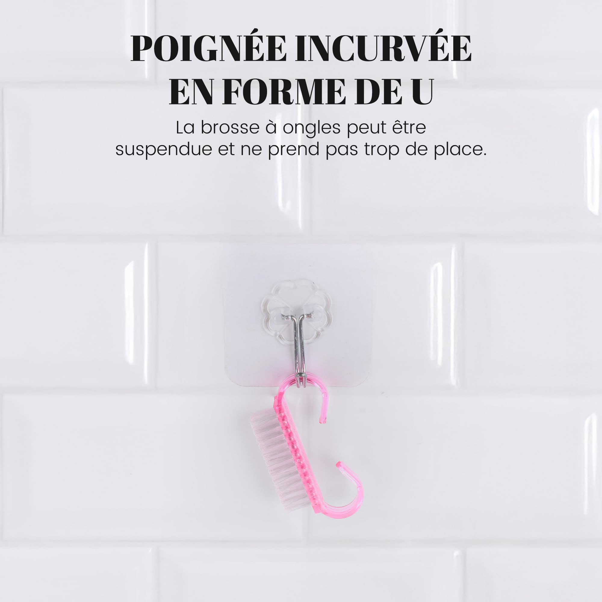 Spazzolino unghie mani, Set 6 pezzi Spazzola Unghie con Manico, Spazzola per Unghie Portatile, Spazzole per Pulire